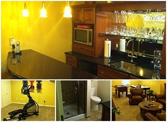 Luxurious Basement Remodel with Full Bar and Exercise Room Setup - new basement construction, basement designers near me, basement construction near me, basement companies near me, ,basement company , how to finish a basement, finishing basement near me, basement construction company